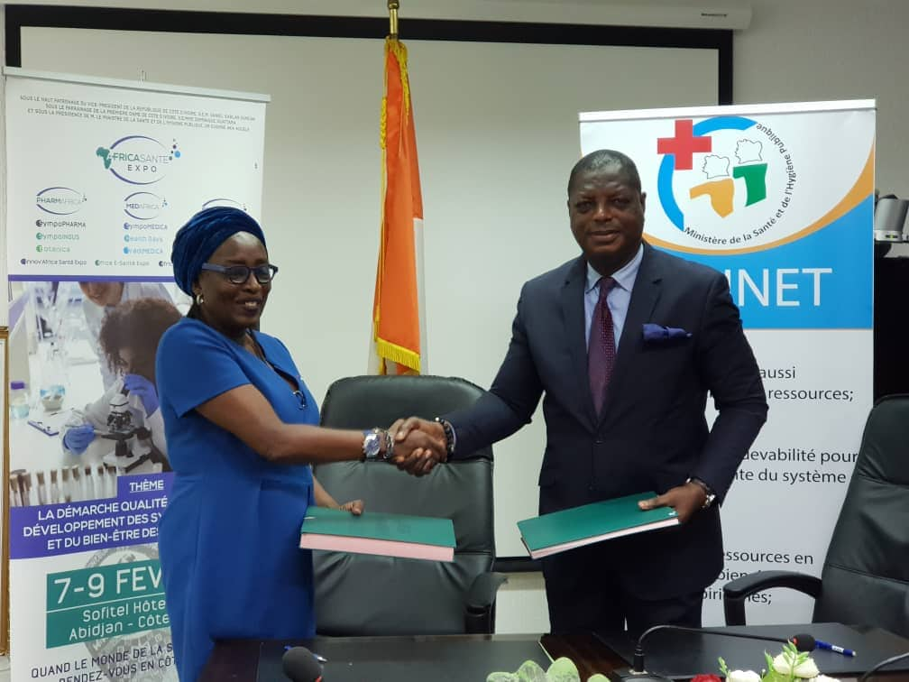 SIGNATURE DU PARTENARIAT ENTRE LE MINISTÈRE DE LA SANTÉ ET DE L'HYGIÈNE PUBLIQUE ET  AFRICA SANTÉ EXPO