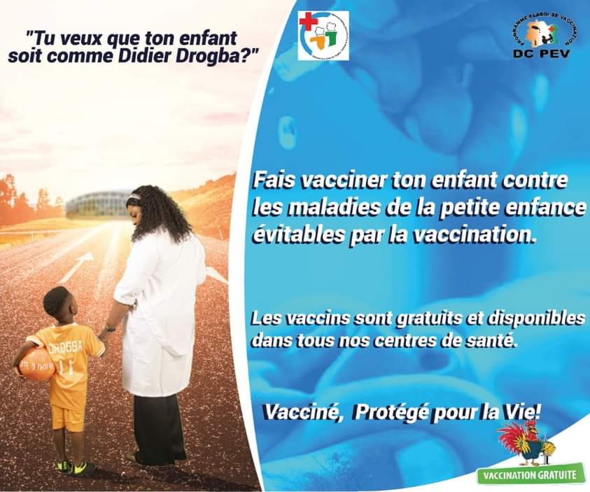 La vaccination des enfants âgés de 0 à 15 mois est gratuite avec la Dc-Pev Côte d'Ivoire.